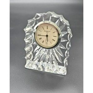 Waterford Crystal Mantle Clock With Roman Numerals Glass Vintage Style JJ3821